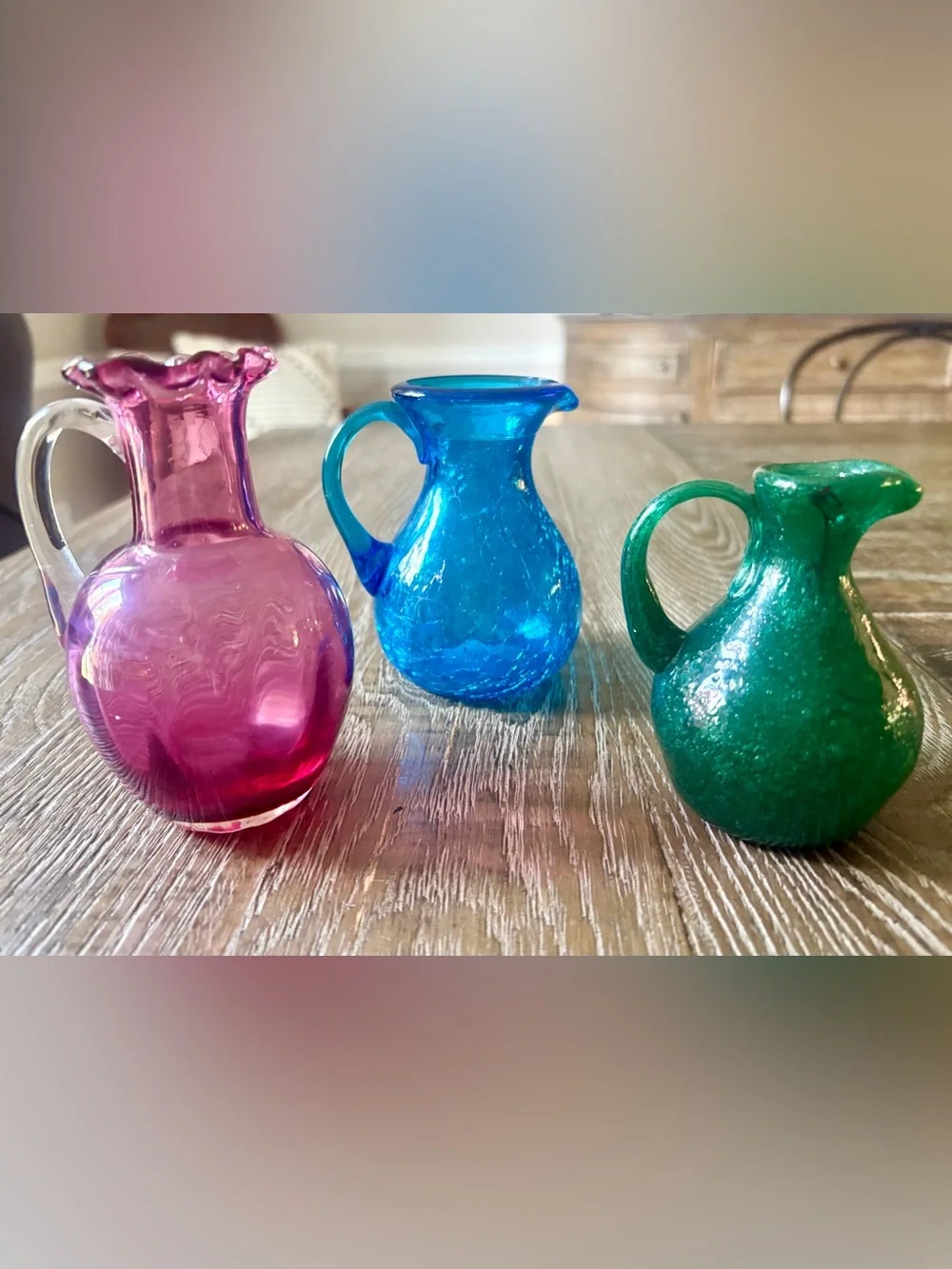 Midcentury Mini Blown Glass Pitcher Collection